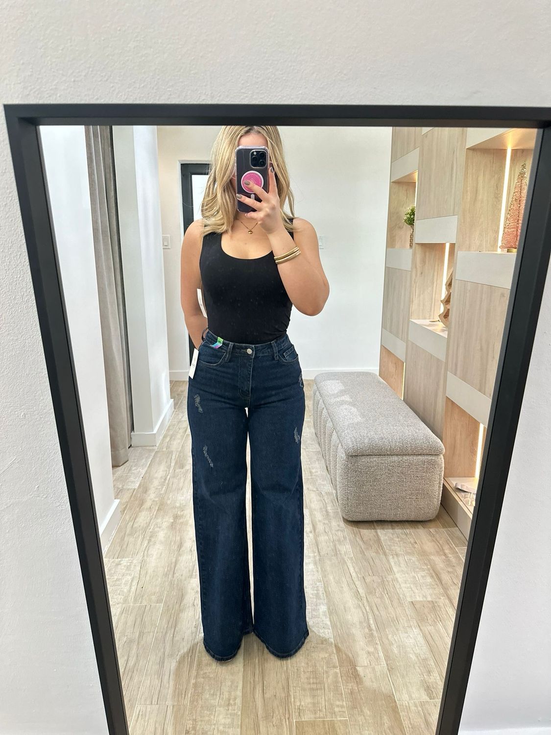 Dark Denim Ripped Vibrant Jeans