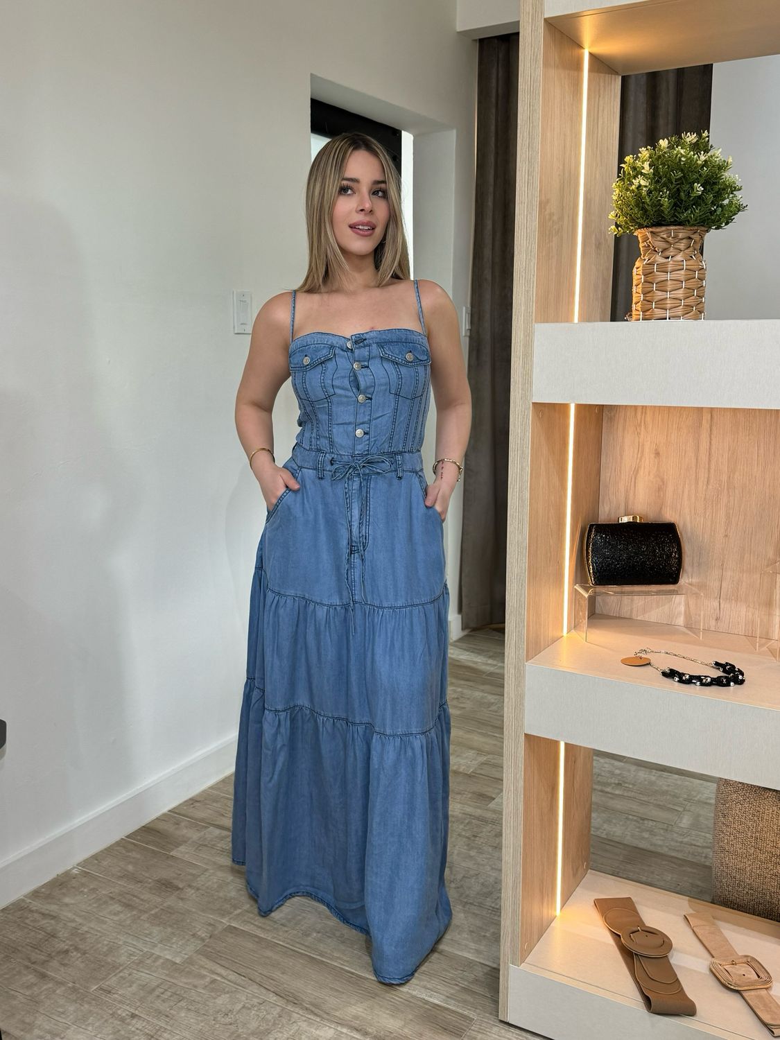 Tencel Denim Maxi Dress