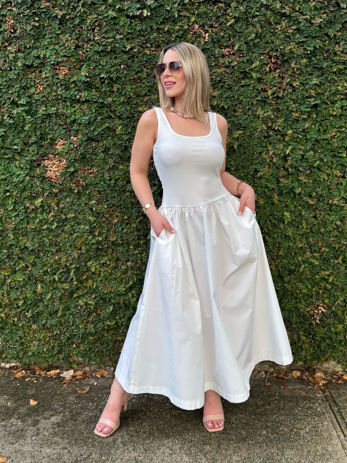 Delicate White Midi Dress
