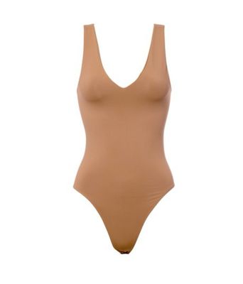 Nude V Neck Bodysuit (One Size)