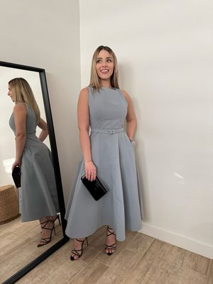 Blue Gray Midi Dress