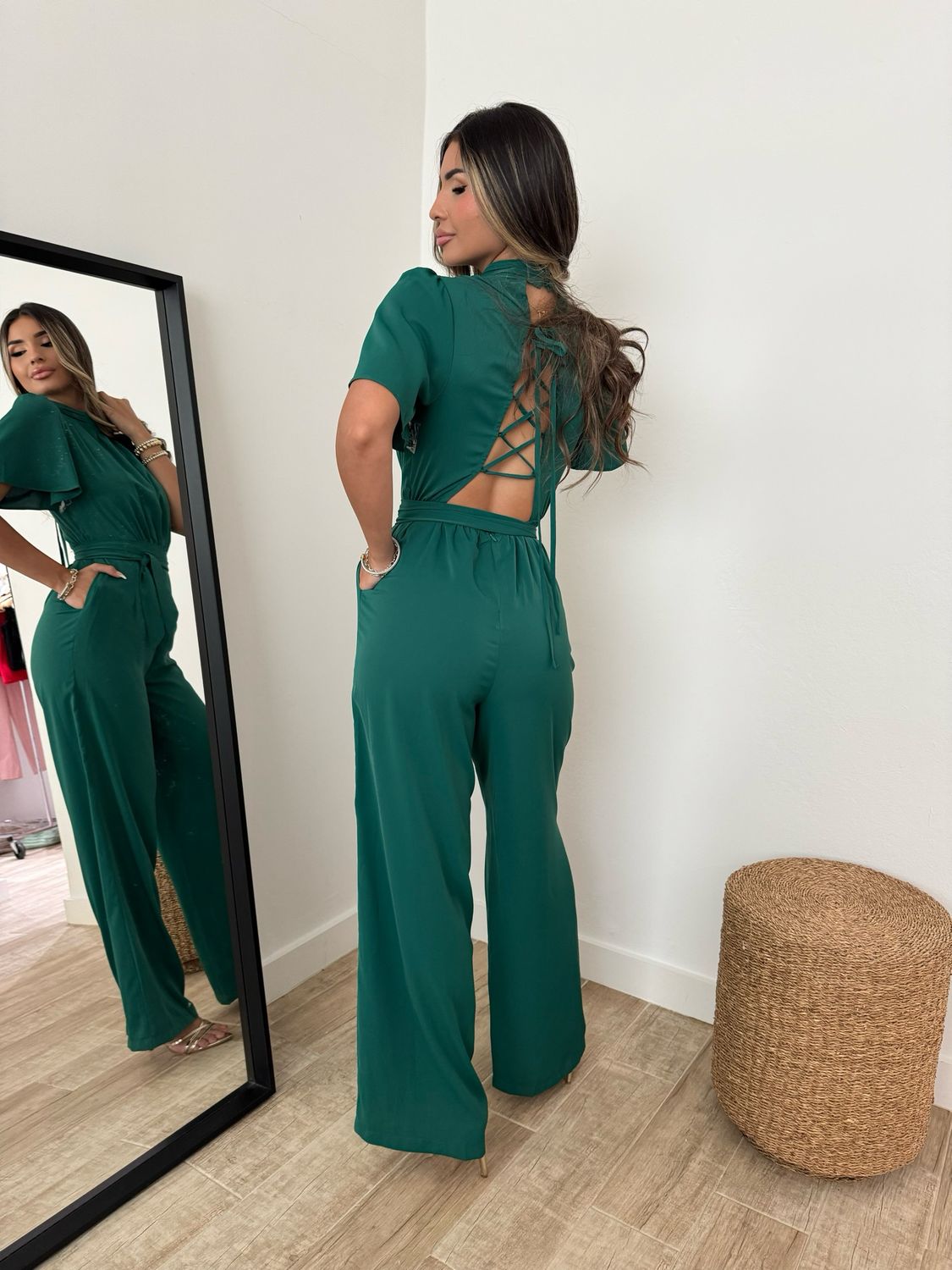Emerald Green Crossback Jumpsuit