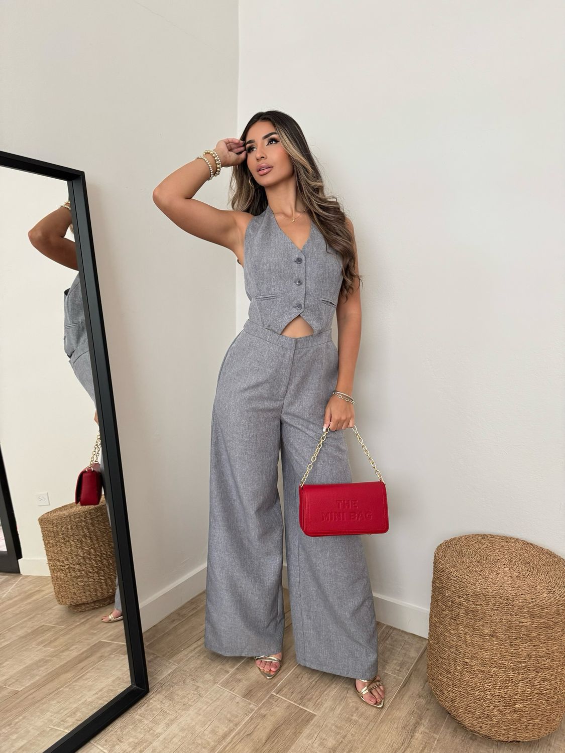 Gray Vest Jumpsuit
