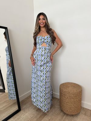 Waves Blue Midi Dress