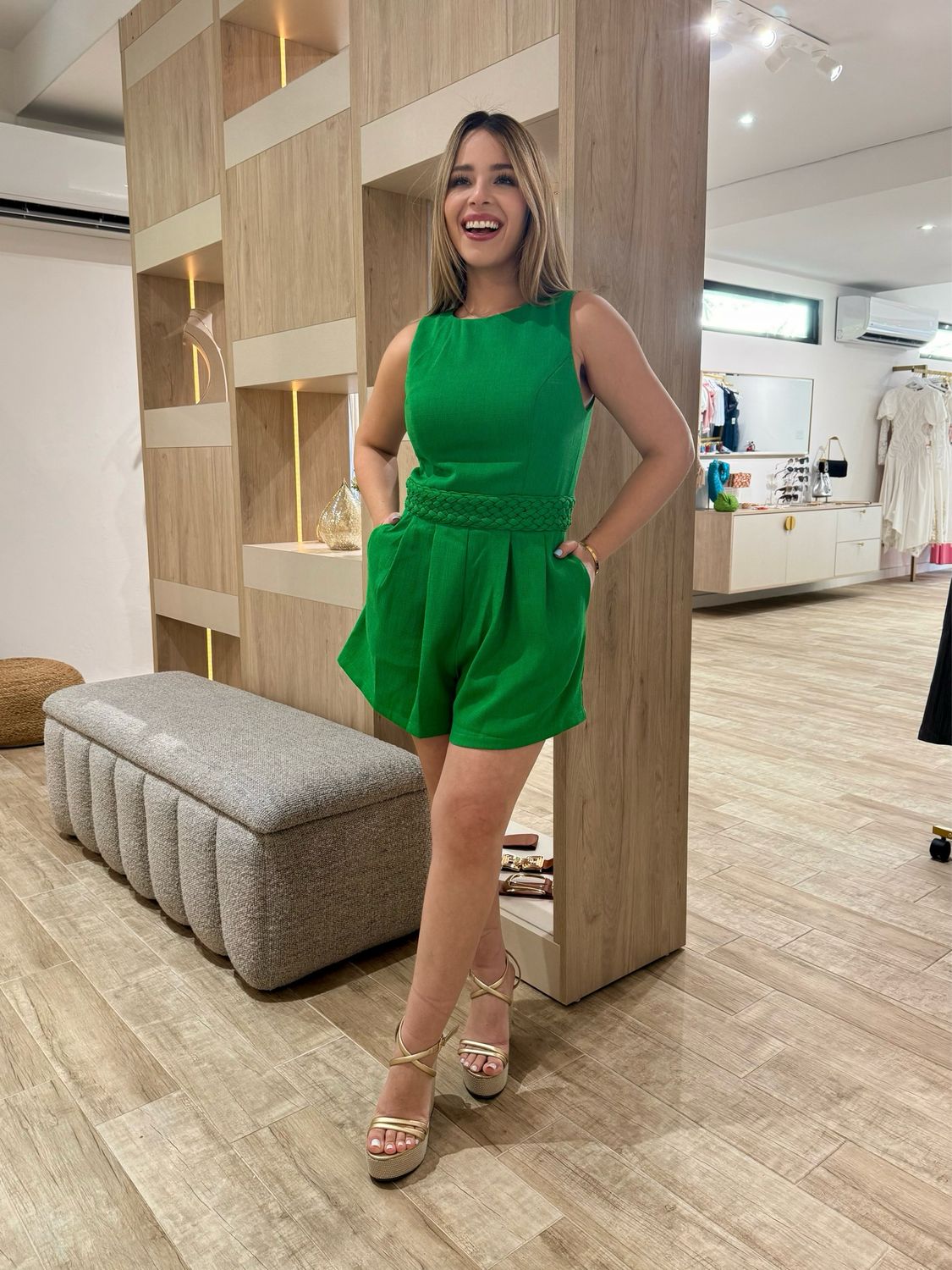Kelly Green Classic Romper