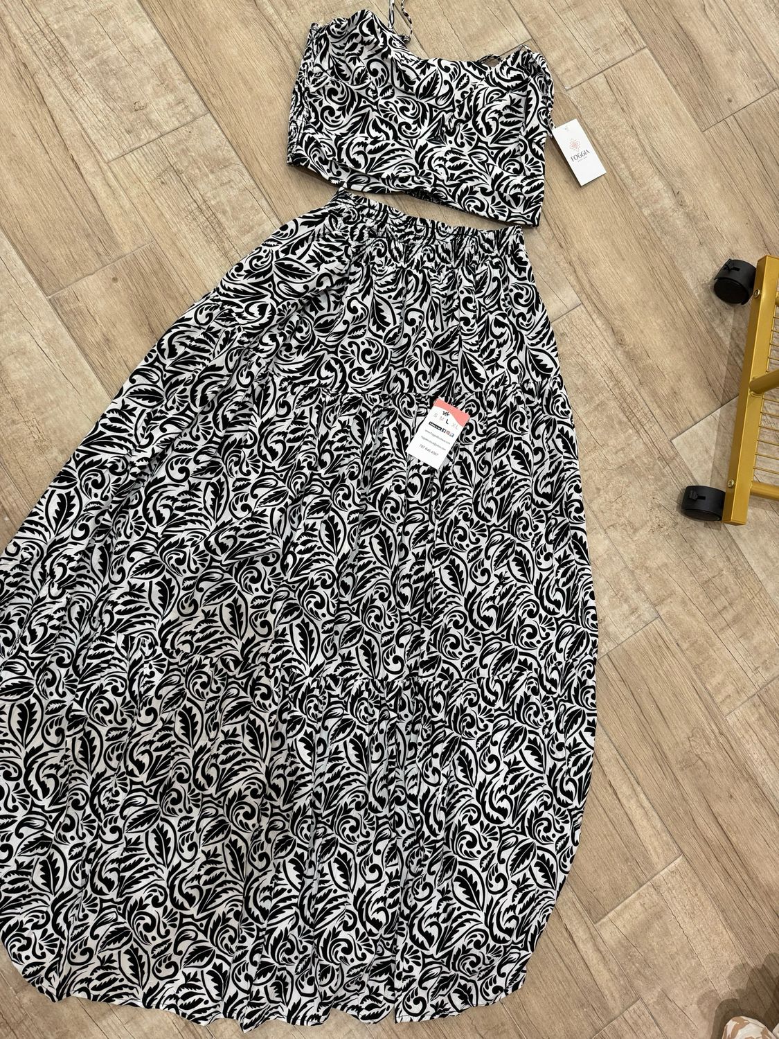 Black & White Top & Skirt Set