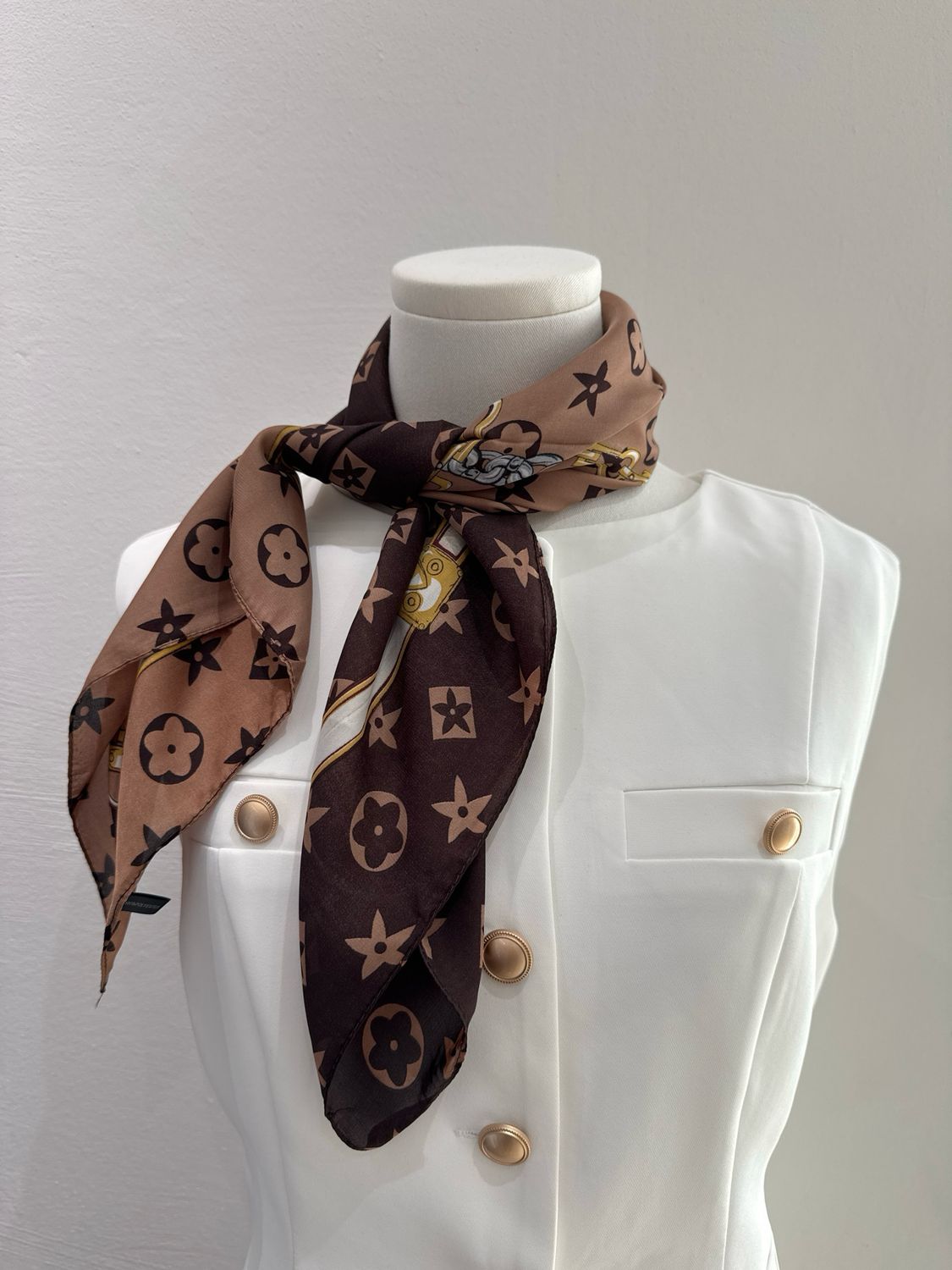 Brown Inspired Louis Vuitton Scarf