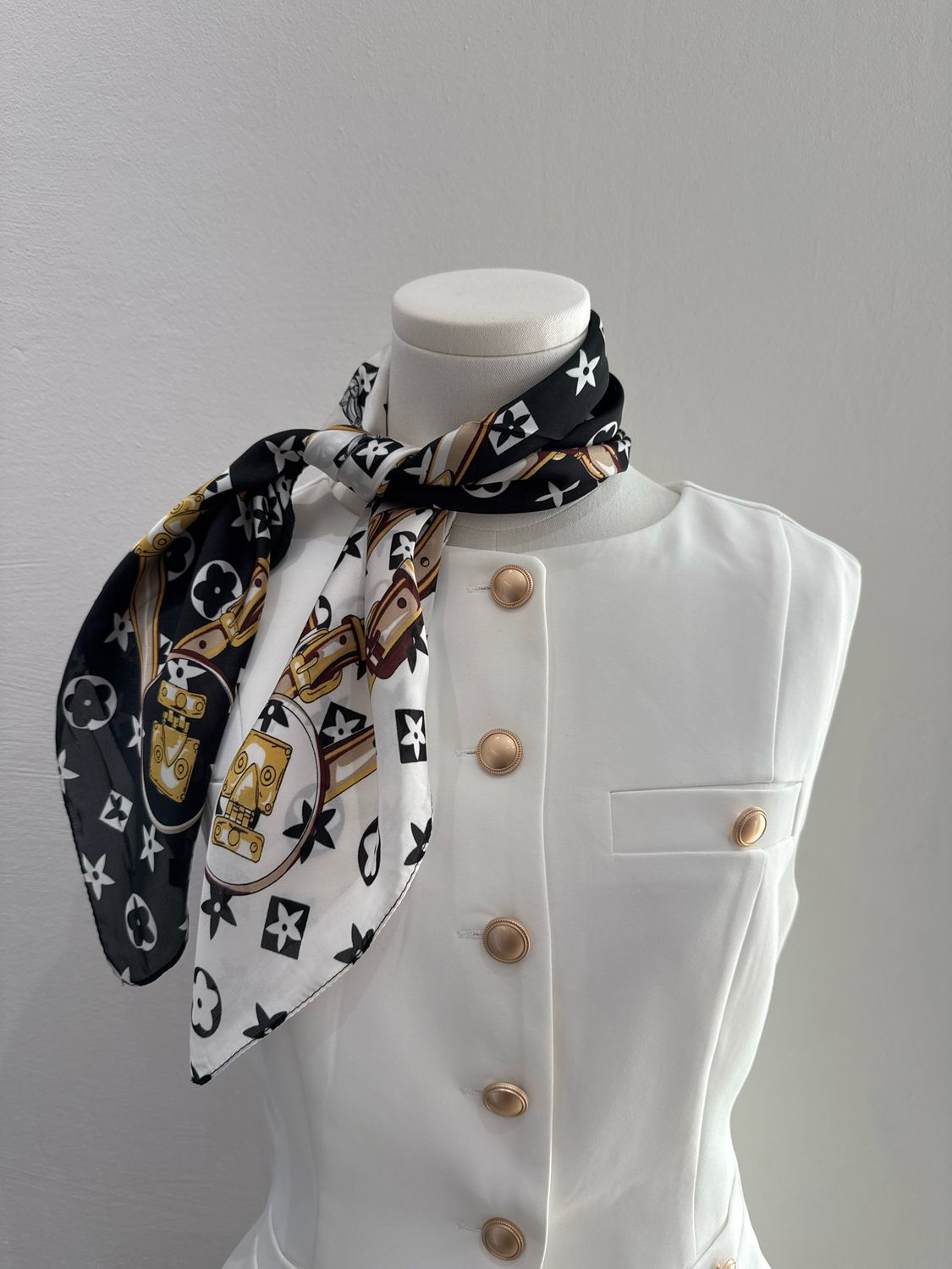 Black Louis Vuitton Inspired Scarf