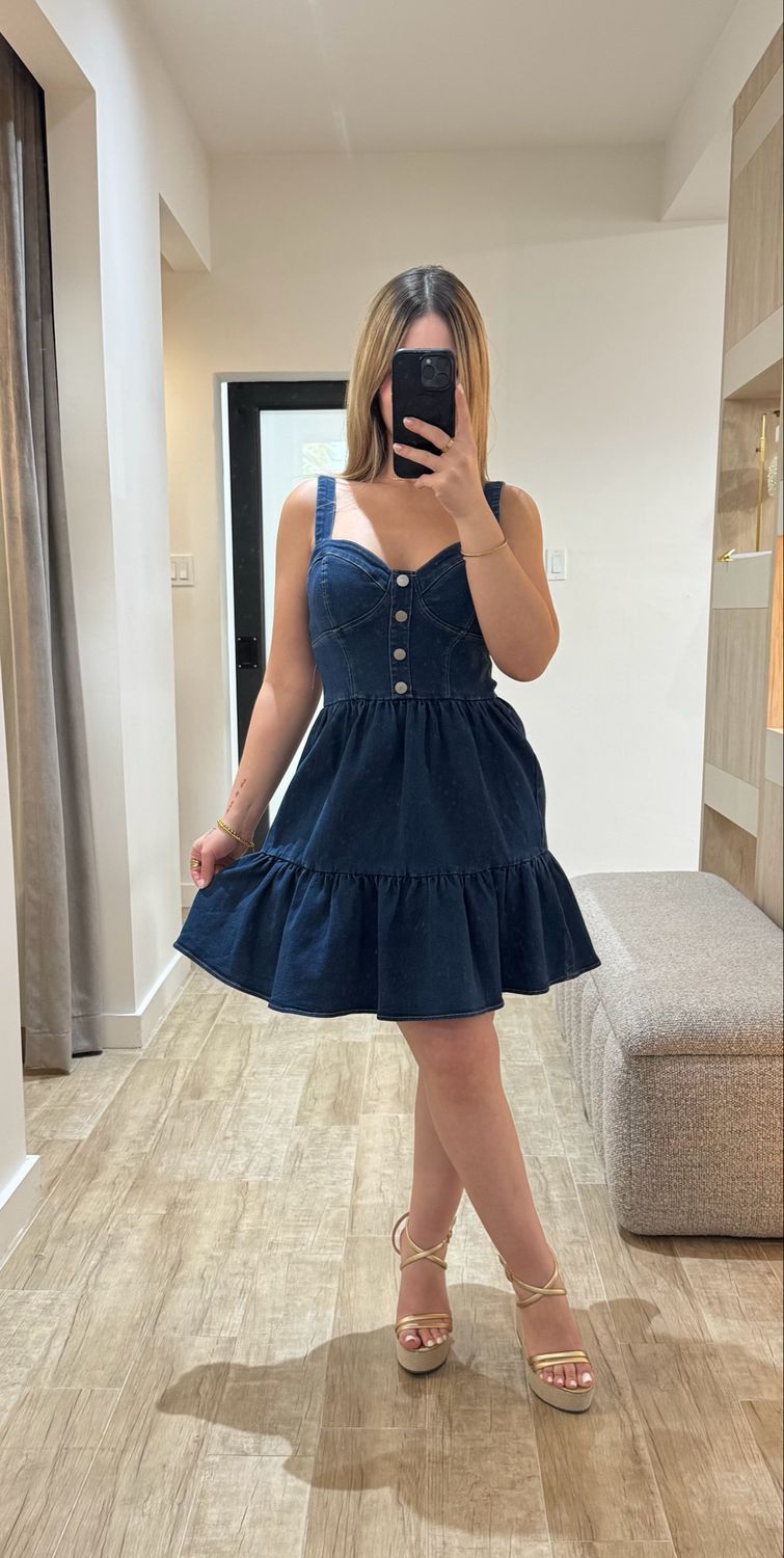 Dark Denim Comfy Short Dress