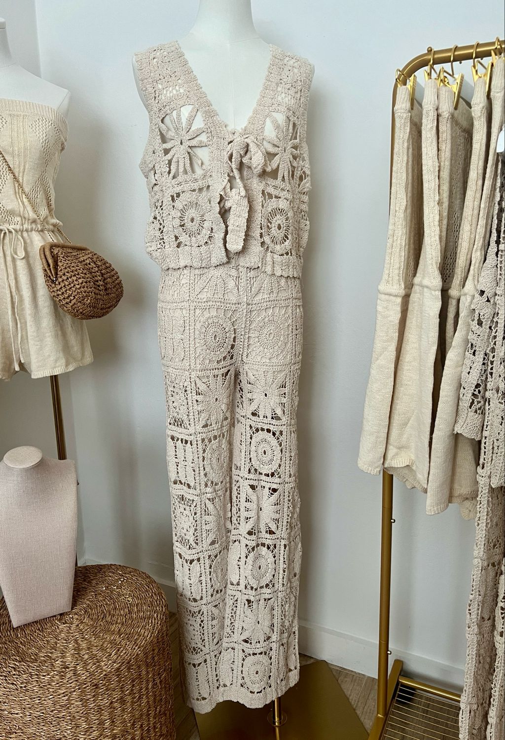 Beige Crochet Set