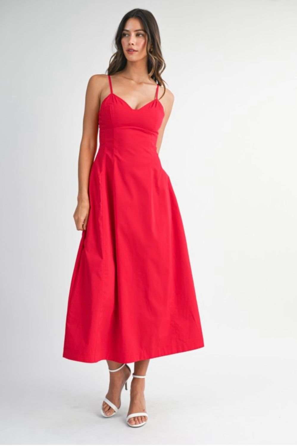 Classic Red Midi Dress