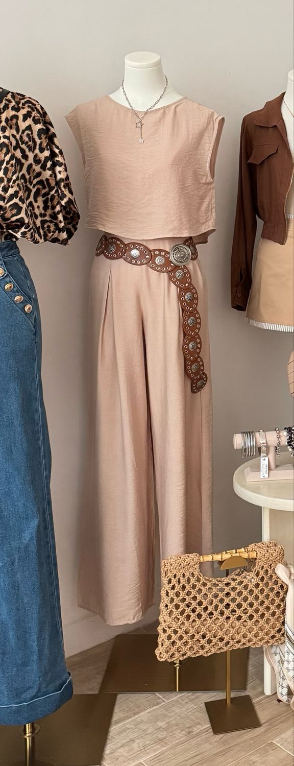 Taupe Top & Pant Set