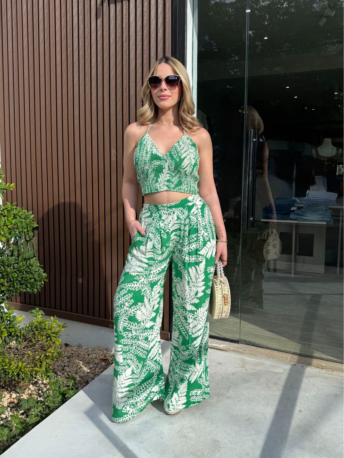 Palm Breeze Top & Pants Set