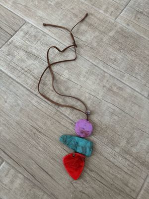 Three Tone Marble Pendant Necklace