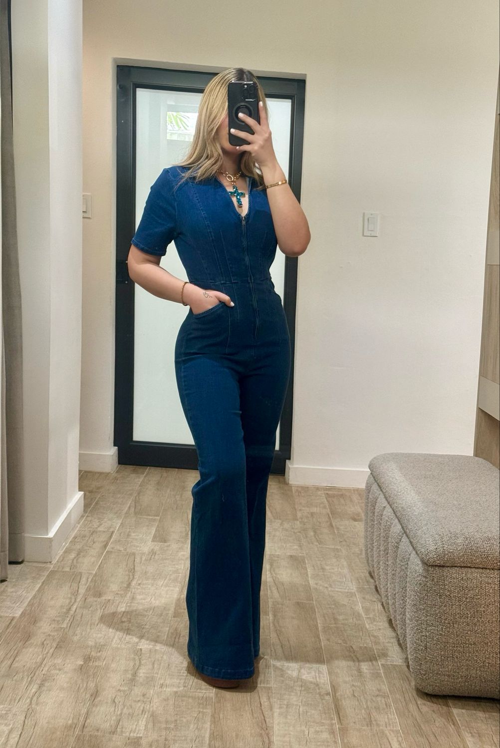 Denim Stretch Modern Jumpsuit