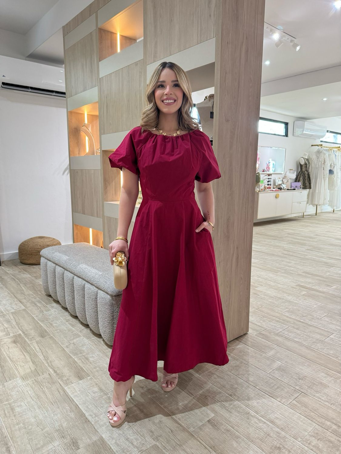Scarlet Red Midi Dress