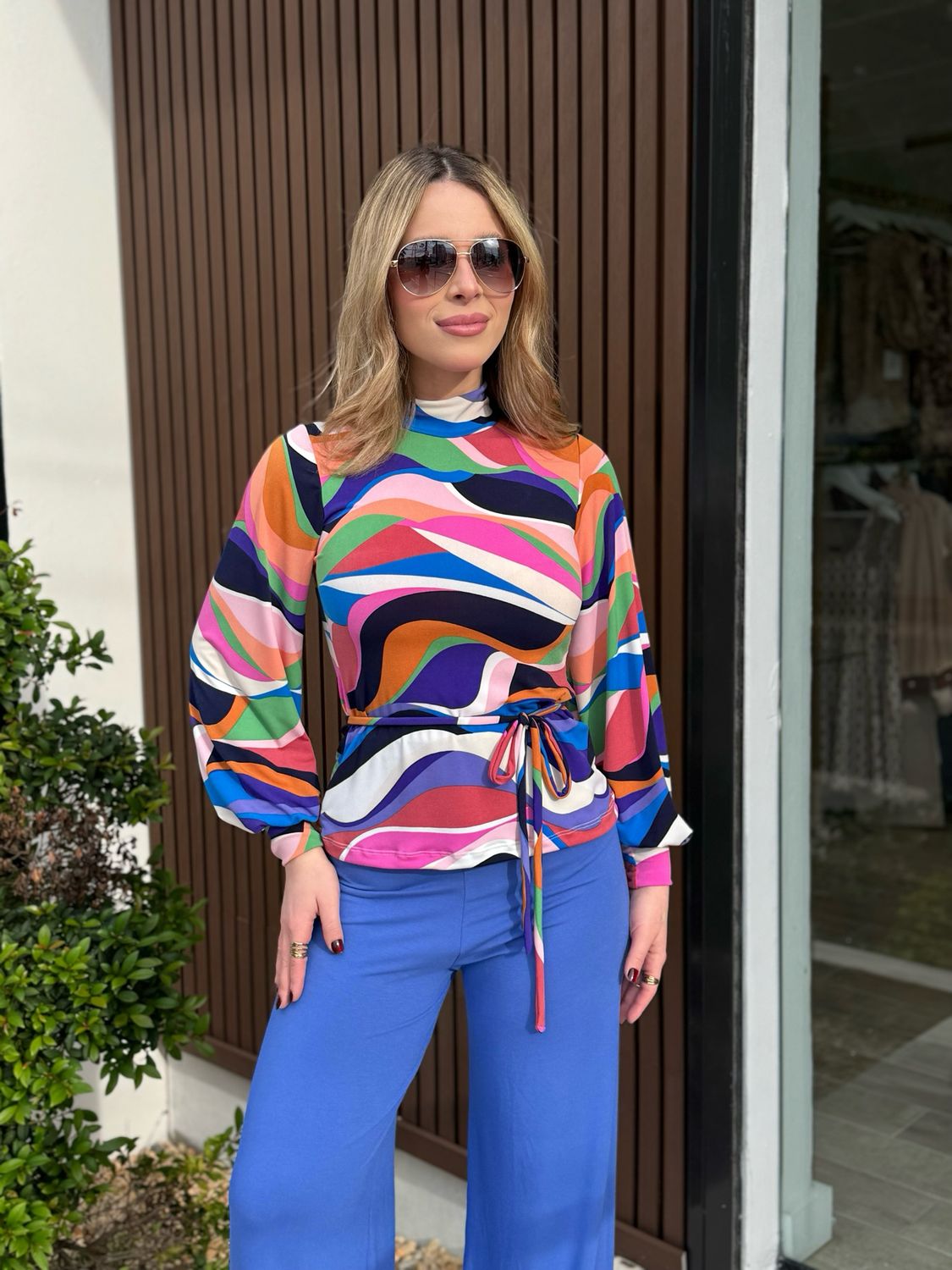Vibrant Waves Blouse By Pía