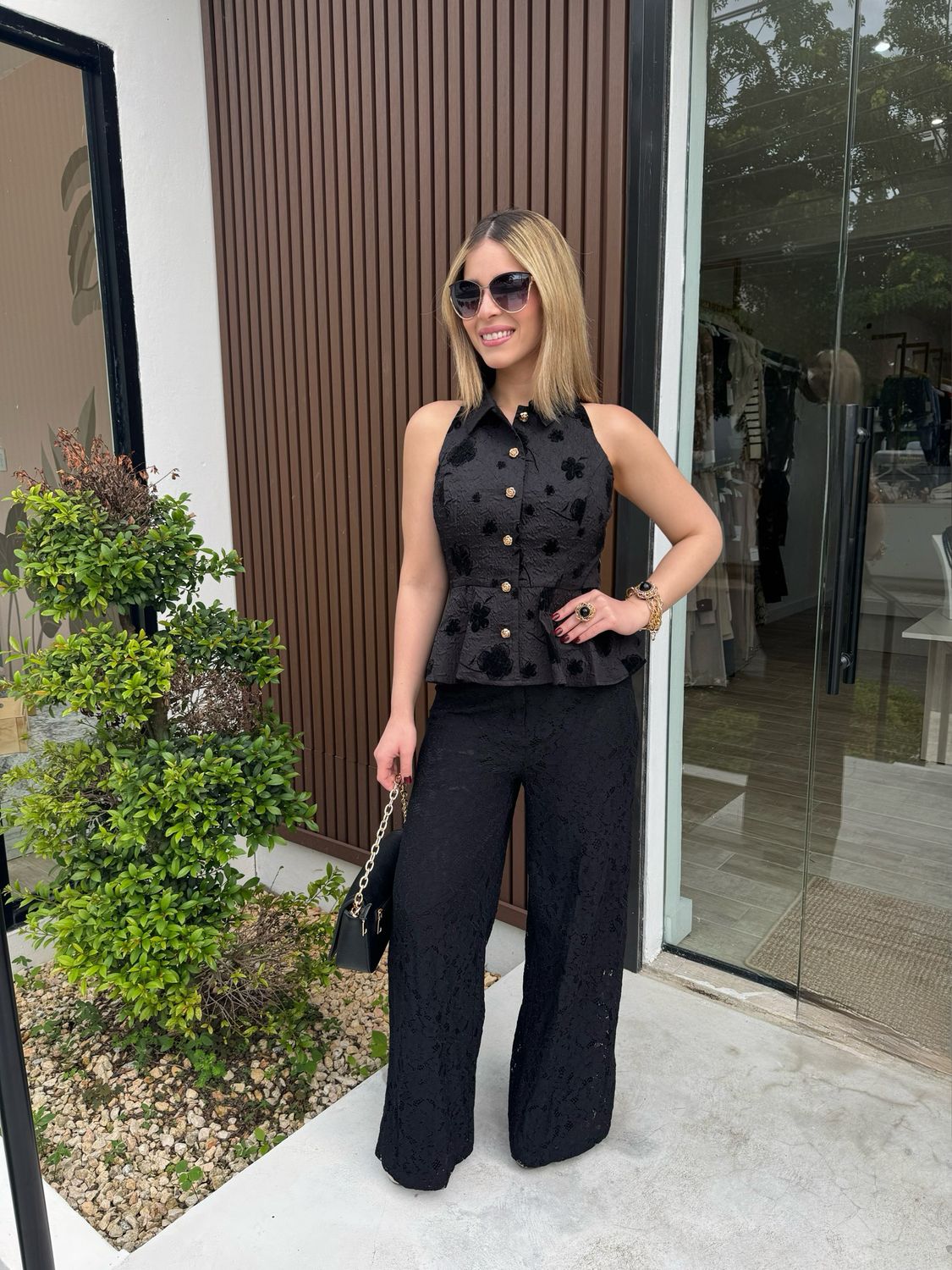 Black Lace Highwaisted Pant