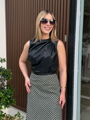 Black Leather Blouse