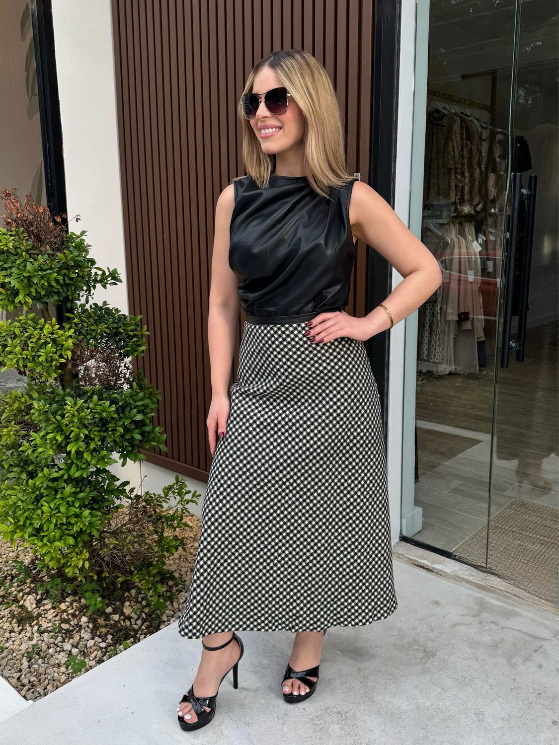 Black & White Patterned Skirt