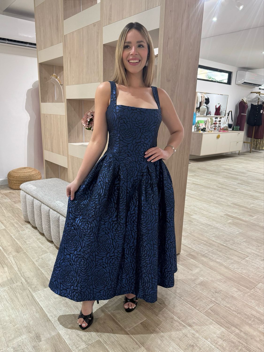 Navy Petal Cocktail Dress
