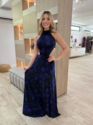 Black Electric Blue Maxi Cut Out By Pía