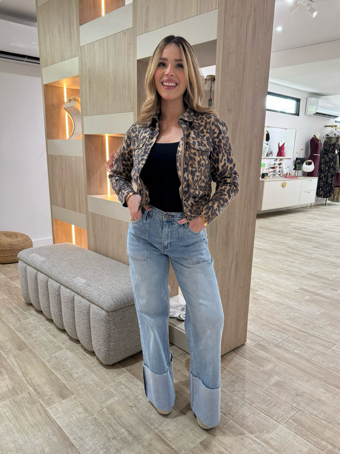 Light Denim Folded Jeans