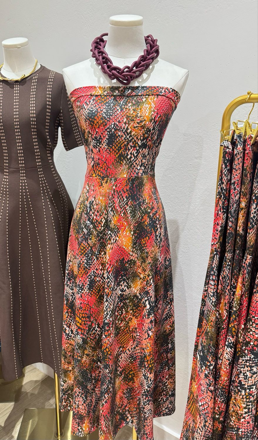 Snake Skin Strapless Dress By Marena