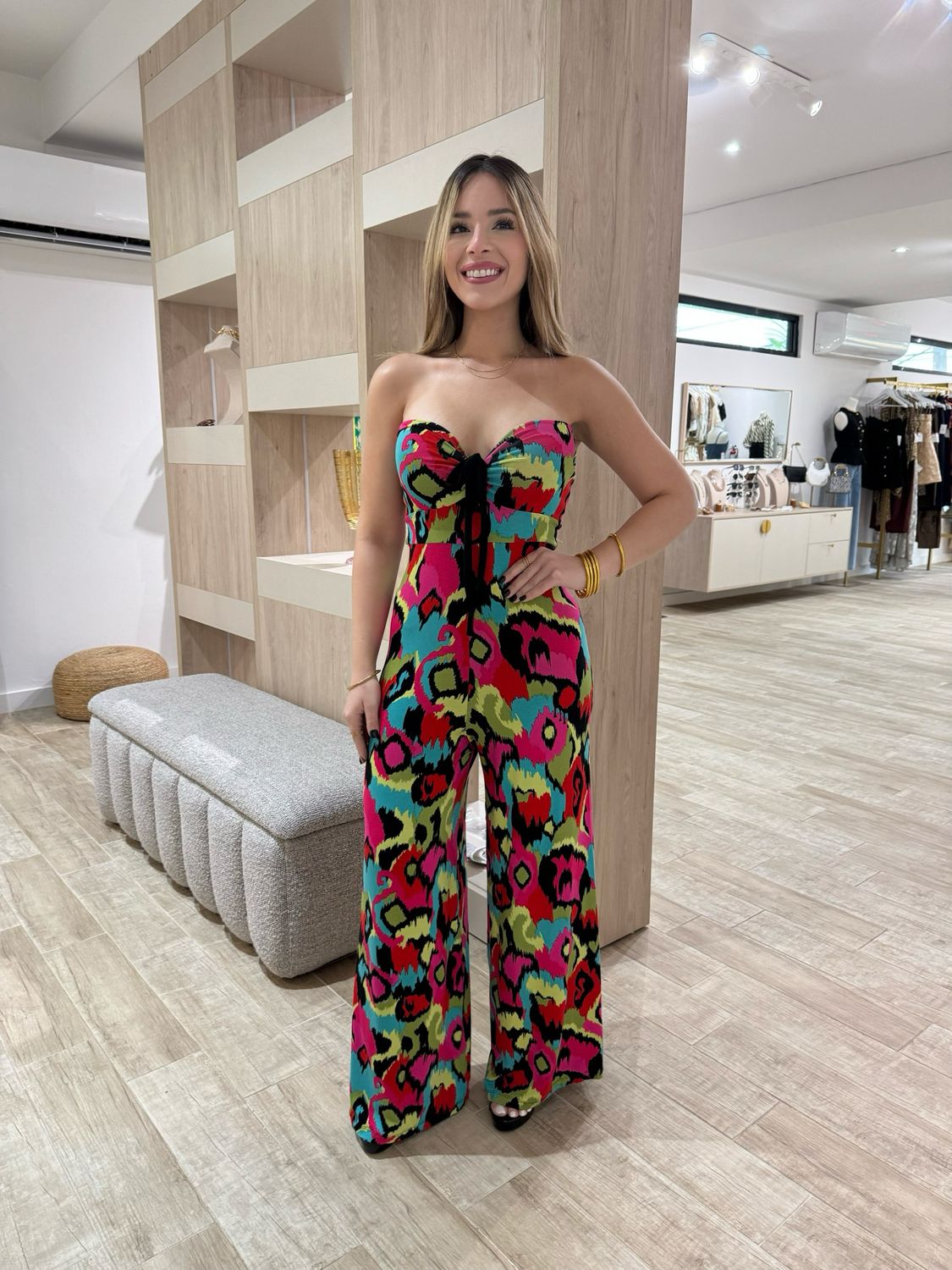 Vibrant Strapless Jumpsuit By Pía