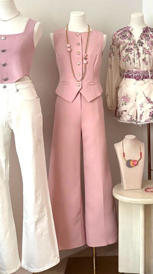 Pretty In Pink Vest & Pants Set