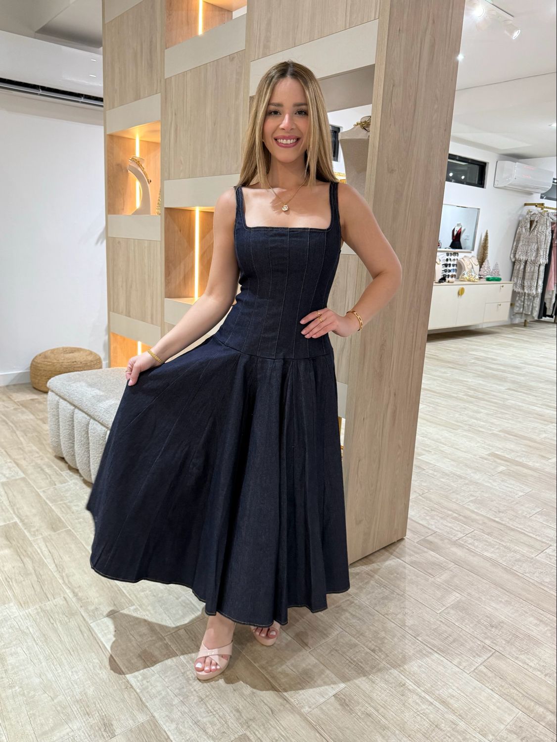 Dark Denim Maxi Dress