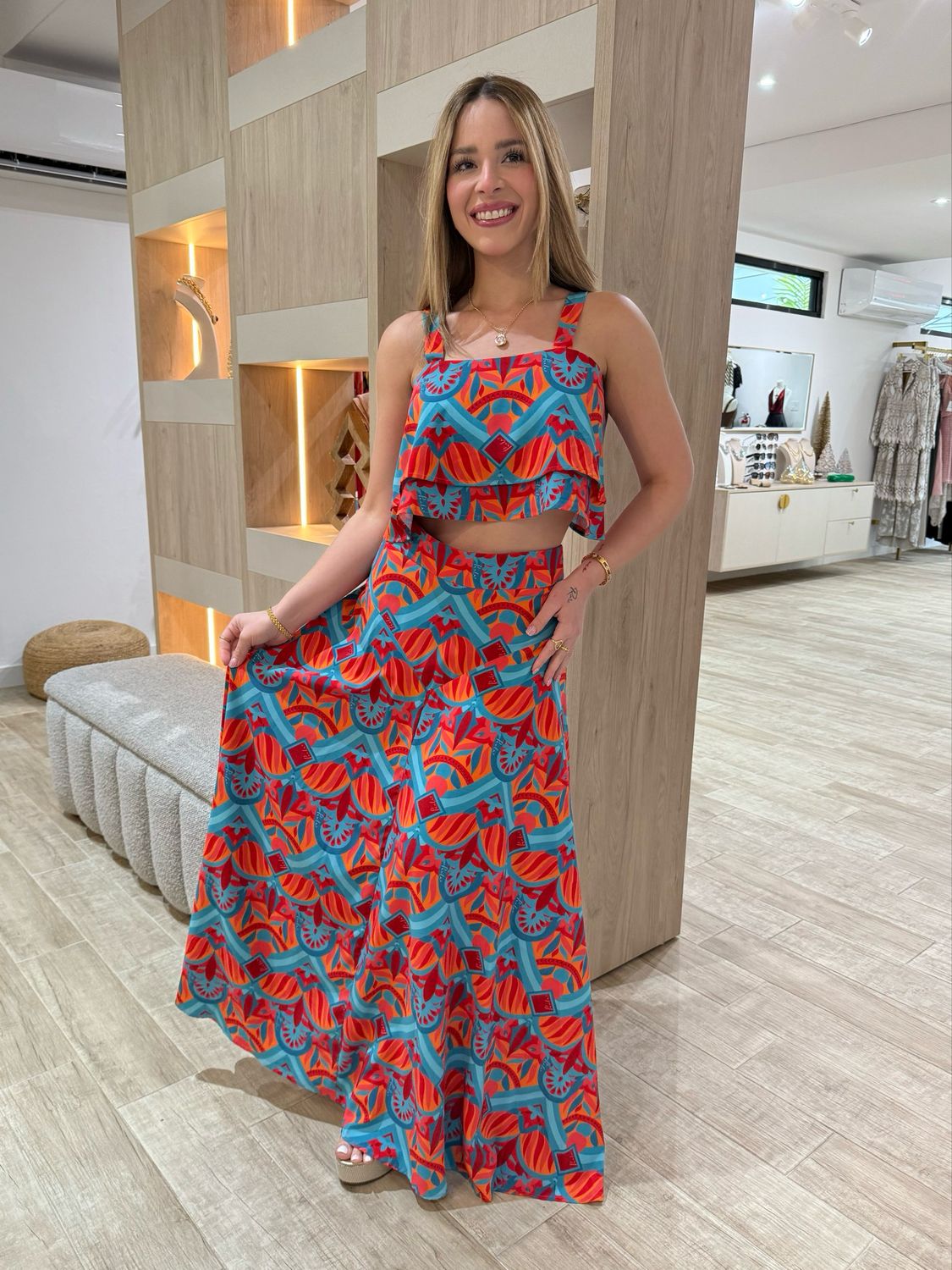 Tropical Top & Maxi Skirt Set By PB Tropical Top & Maxi Skirt Set By PB