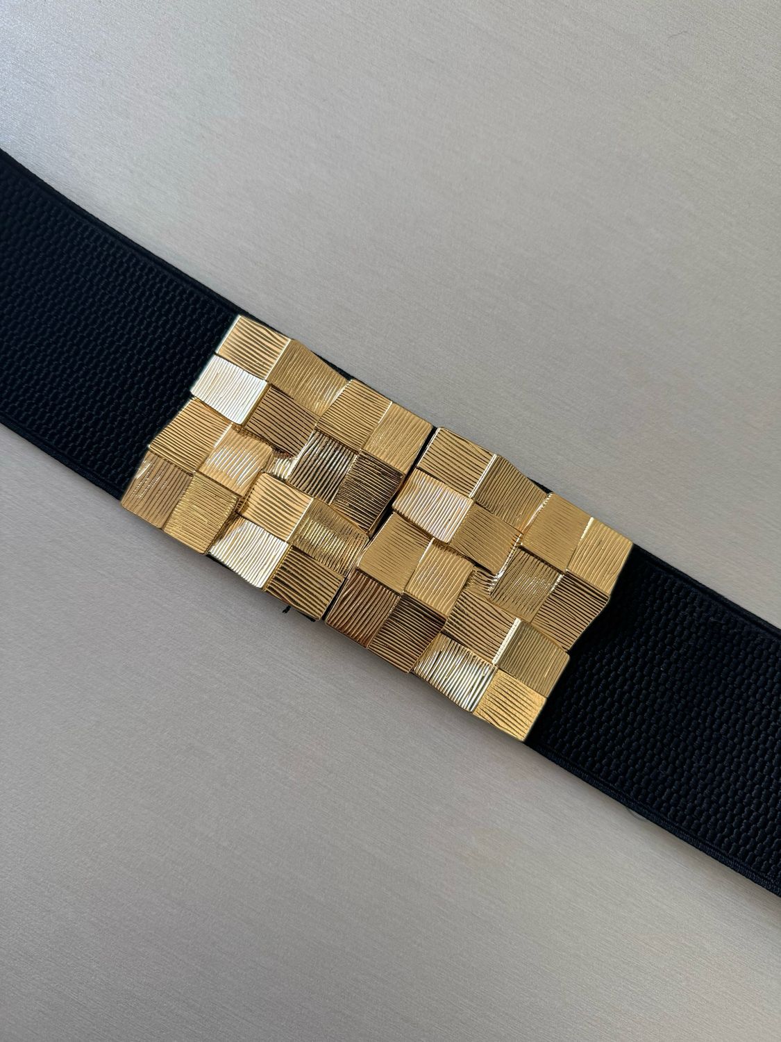 Black & Gold Tile Elastic Belt