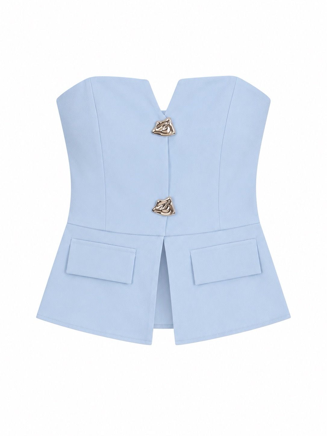 Sky Blue Strapless Pant Set
