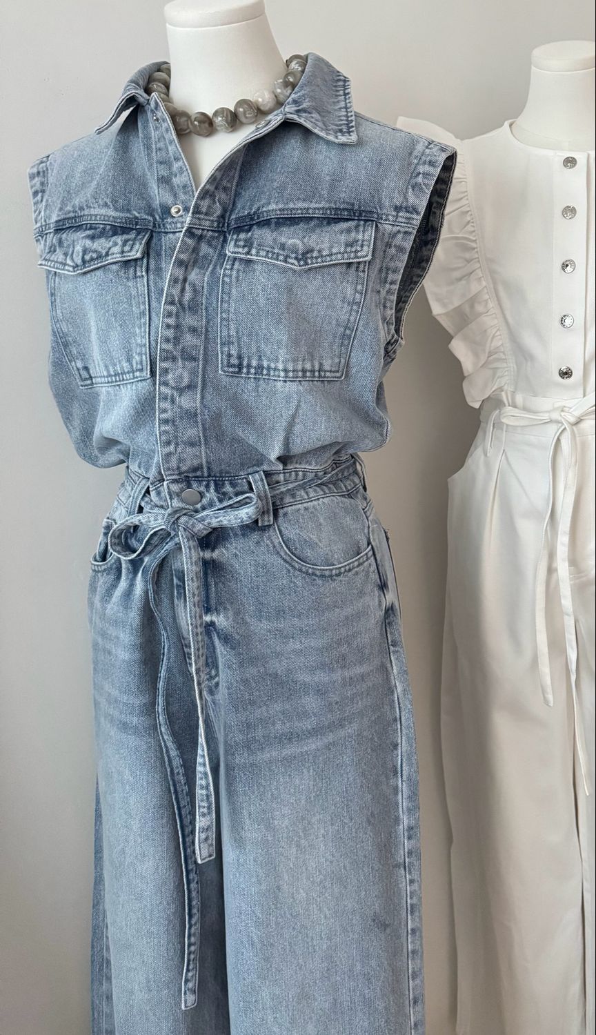Washed Denim Jumpsuit