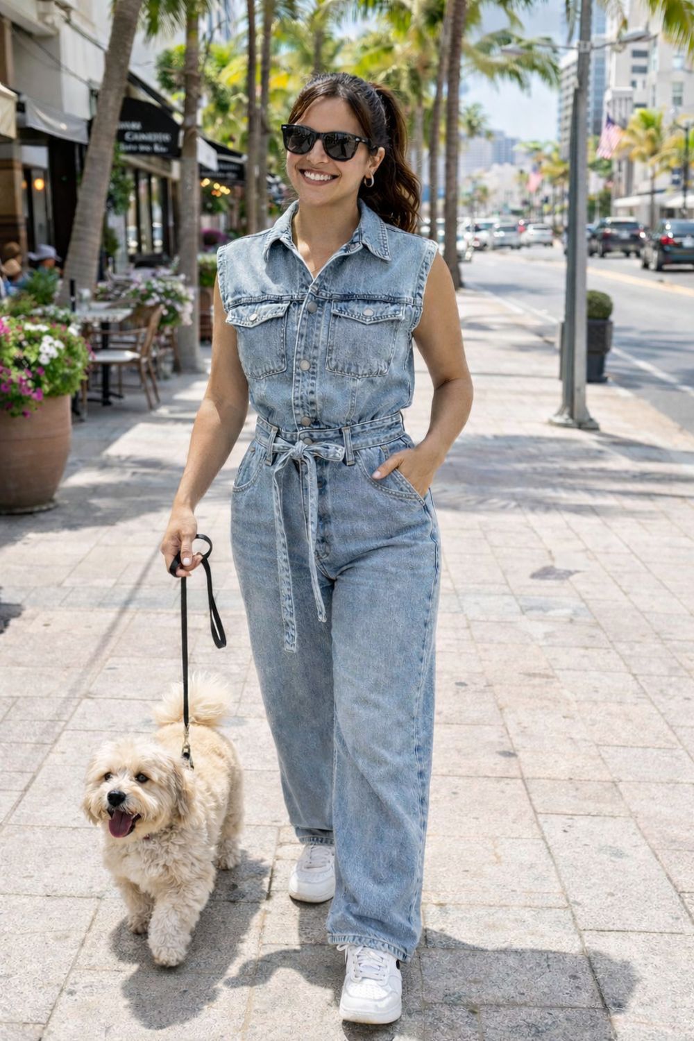 Washed Denim Jumpsuit