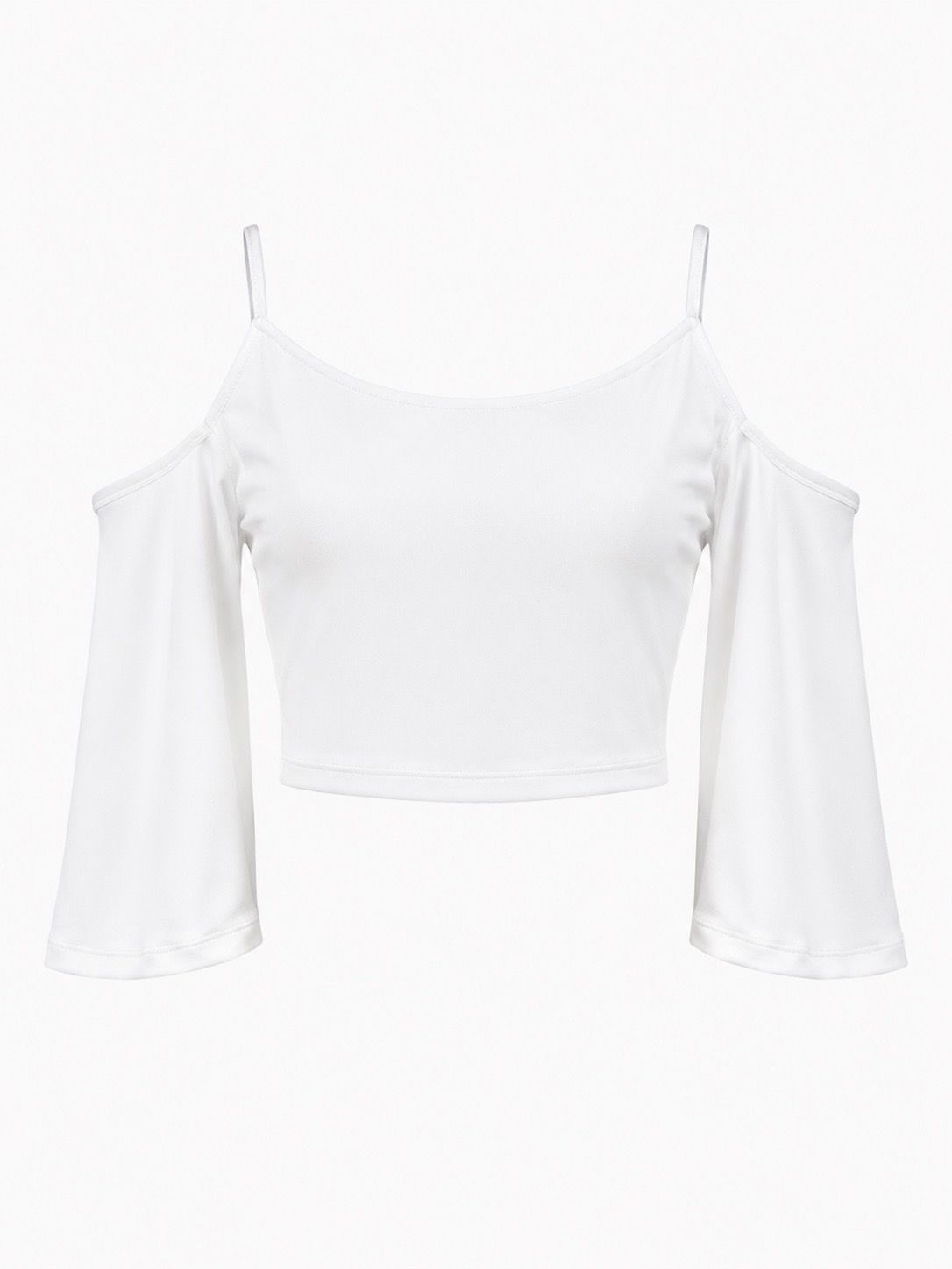 White Off Shoulder Crop Top By Pía