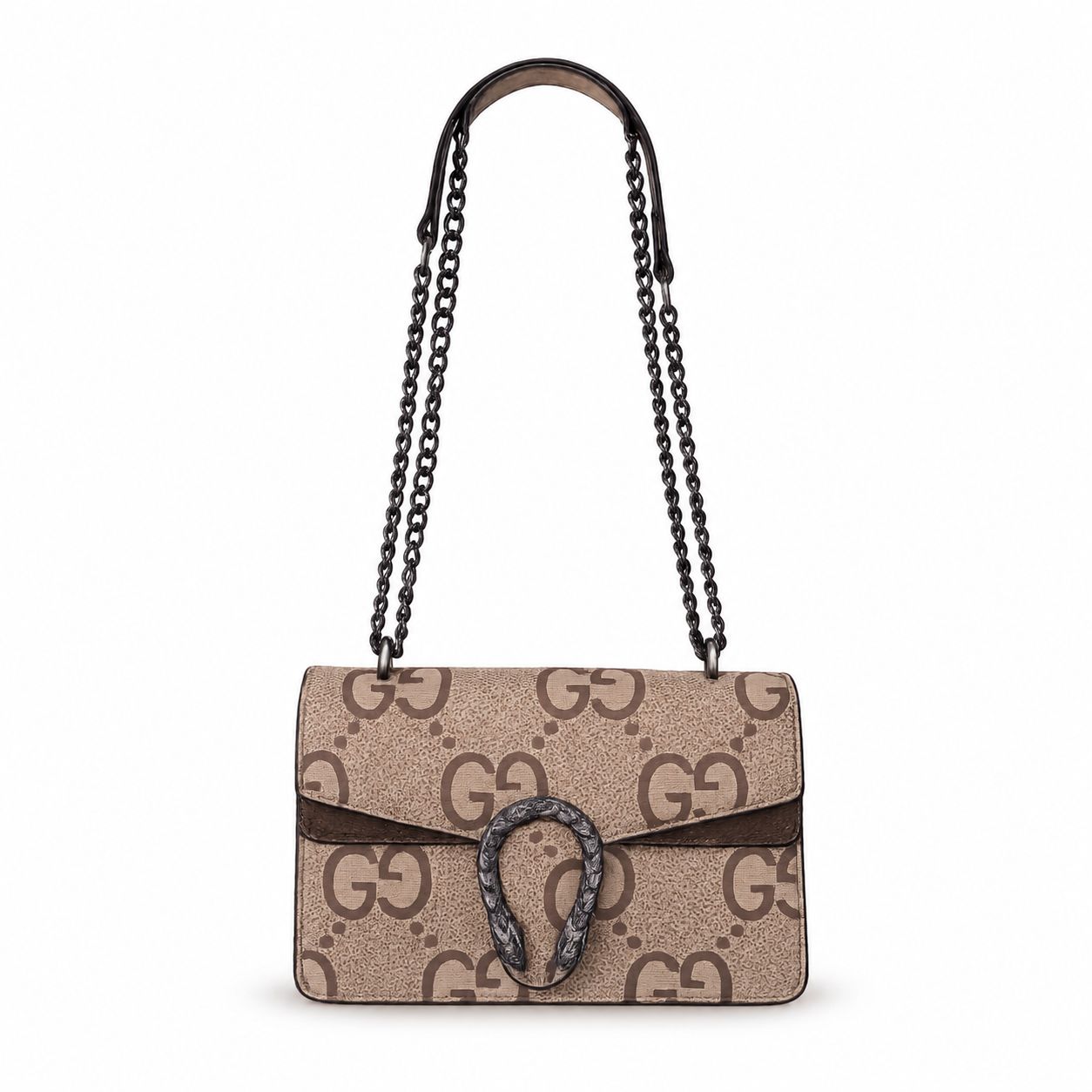 Mocha Monogram Chain Shoulder Bag