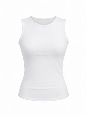 White High Neck Tank Top