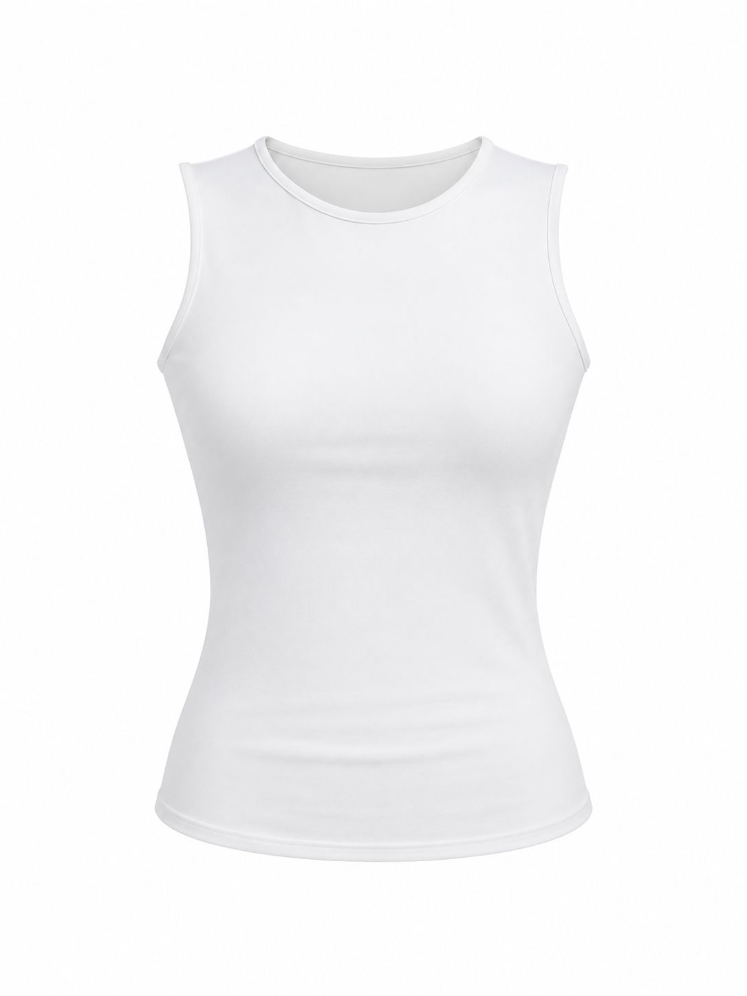 White High Neck Tank Top
