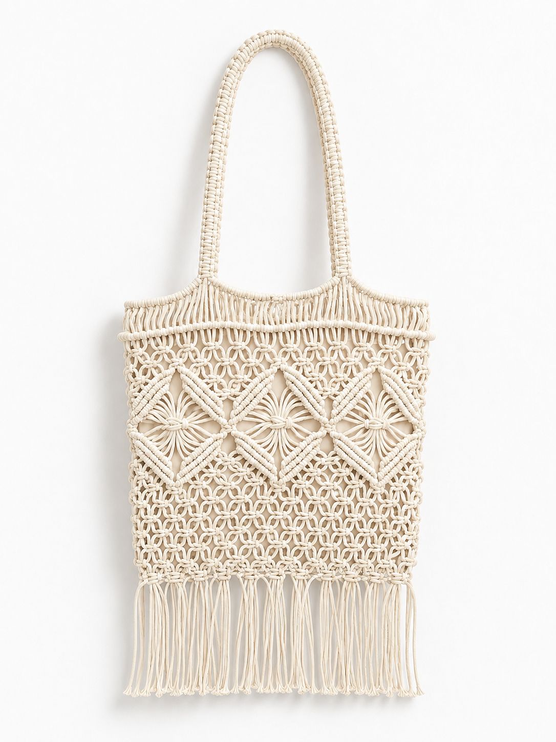 Ivory Fringe Tote Bag