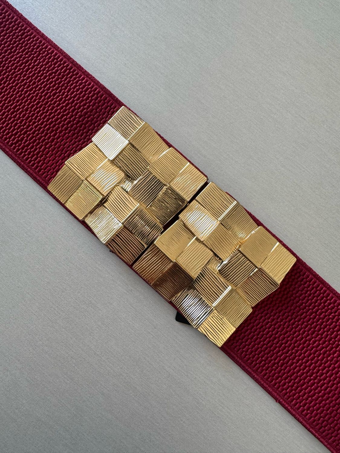 Ruby & Gold Tile Elastic Belt