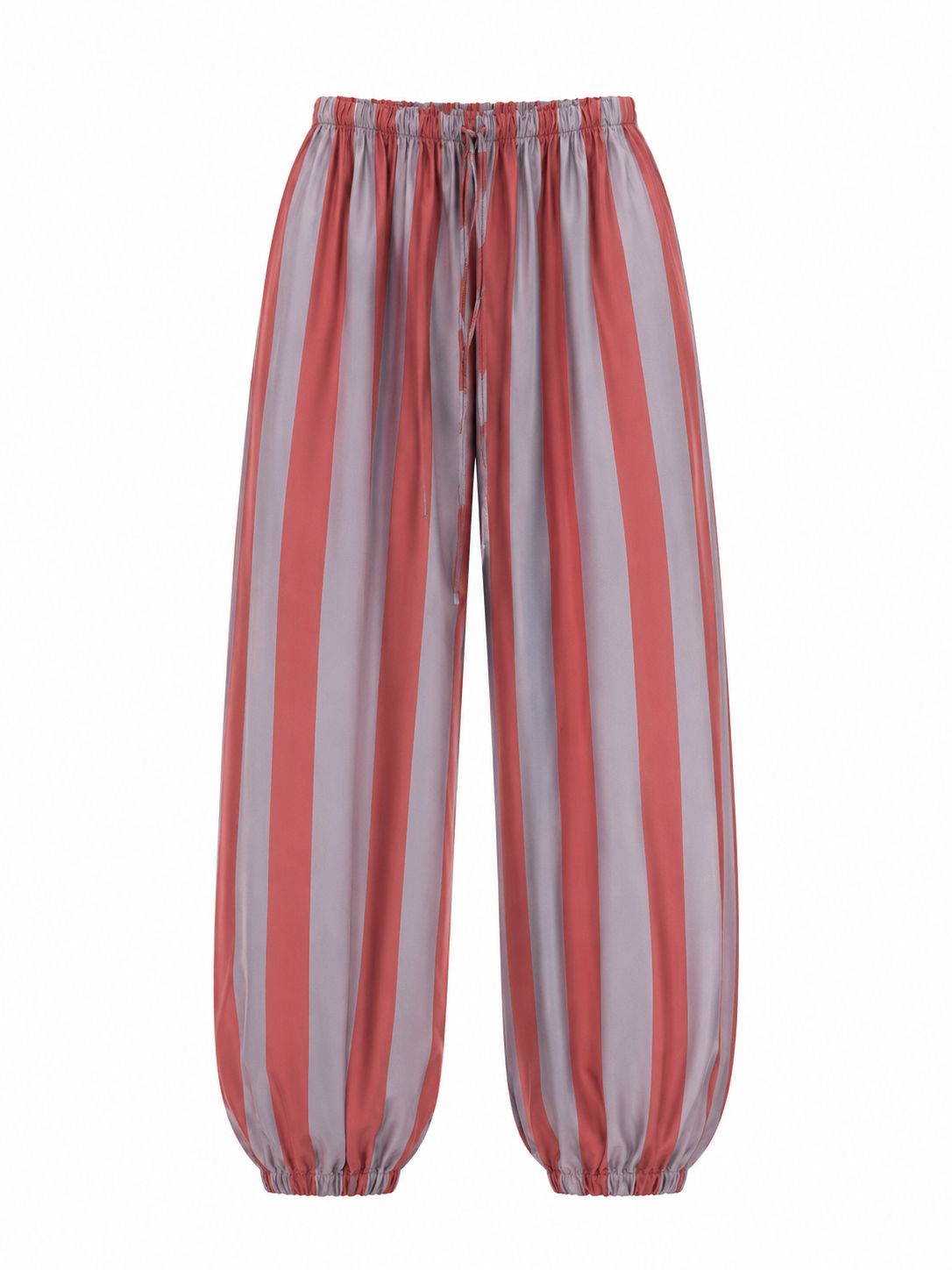 Terracotta & Gray Balloon Stripes Pants (One Size)