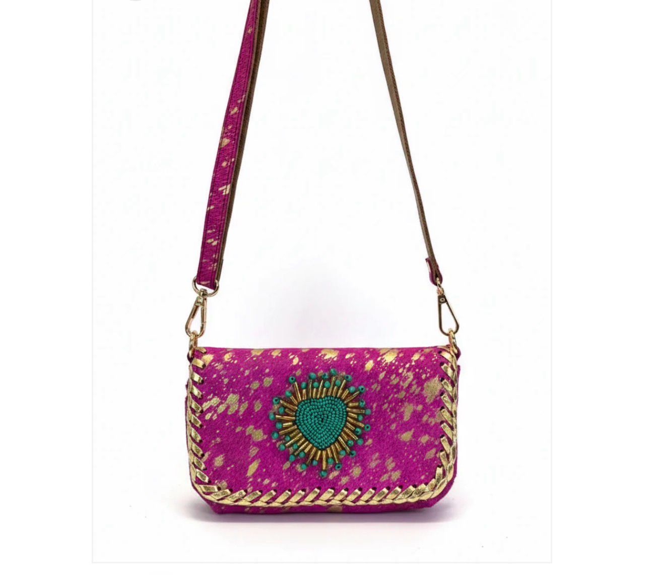 Pink Aqua Genuine Leather Handbag