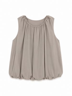 Taupe Long Bubble Top