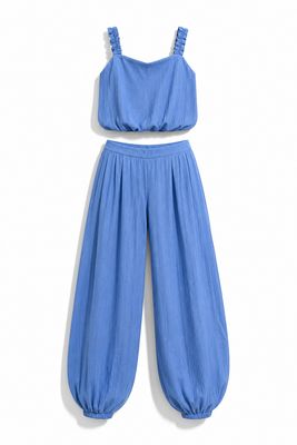 Dusty Blue Balloon Pant Set
