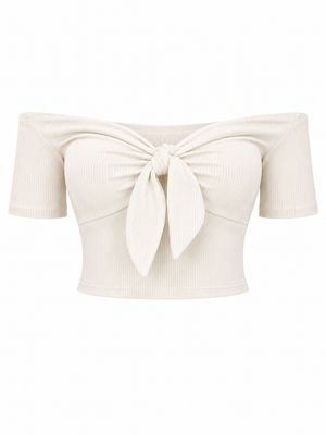 Ivory Off-Shoulder Knot Top Ivory Off-Shoulder Knot Top