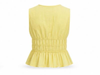 Butter Glow Tie-Front Peplum Top