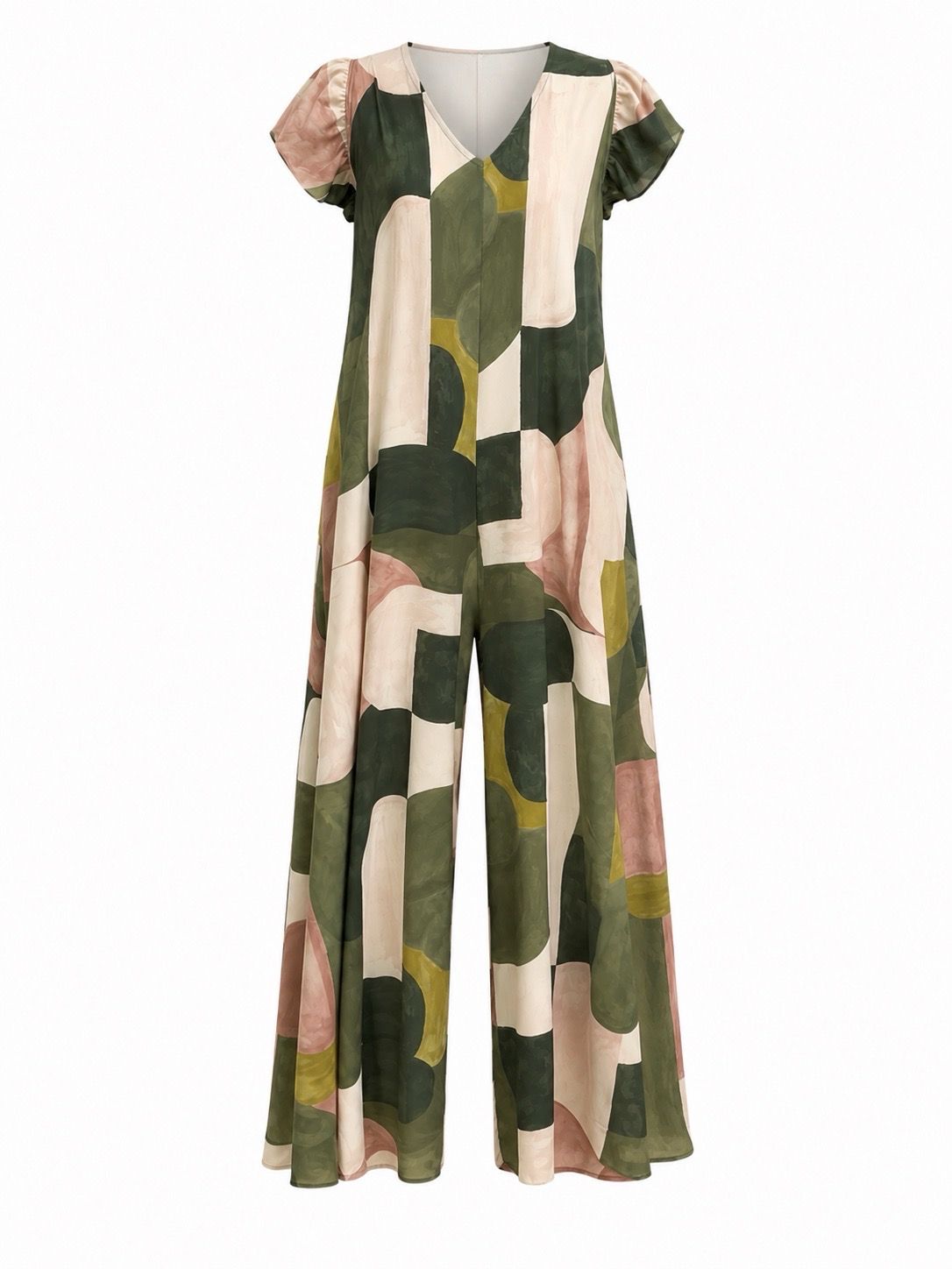 Green Color Block Jumpsuit (One Size)