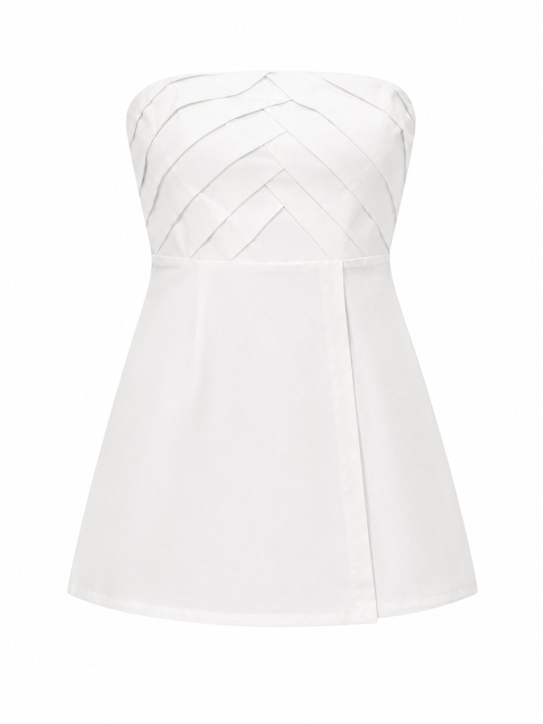 White Strapless Romper